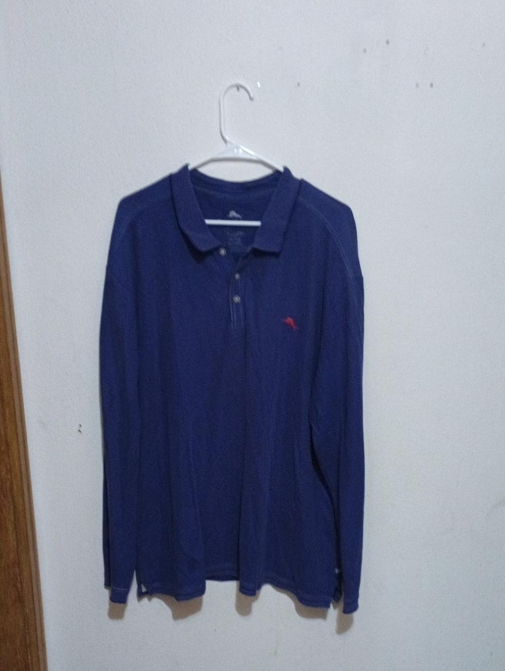 Tommy Bahama Long-Sleeve Polo Shirt - Navy with Red Logo